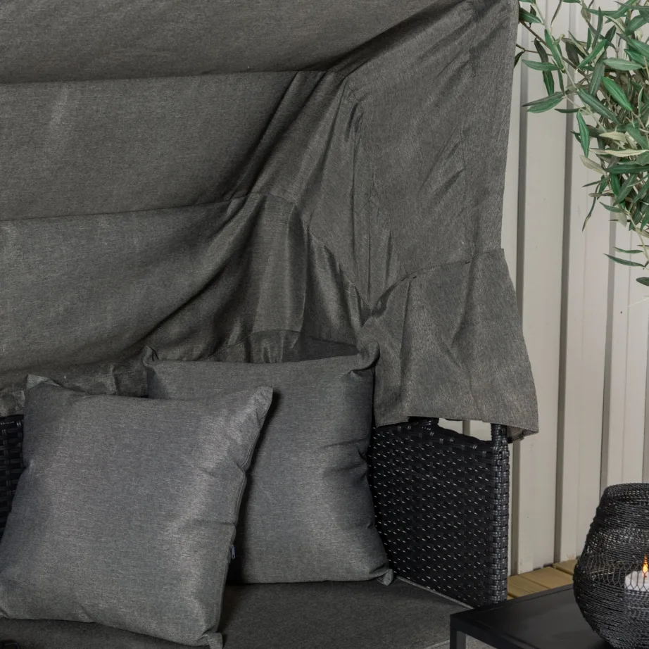 Rotangist lamamistool Nopy, must/hall, 2067-001 – 7