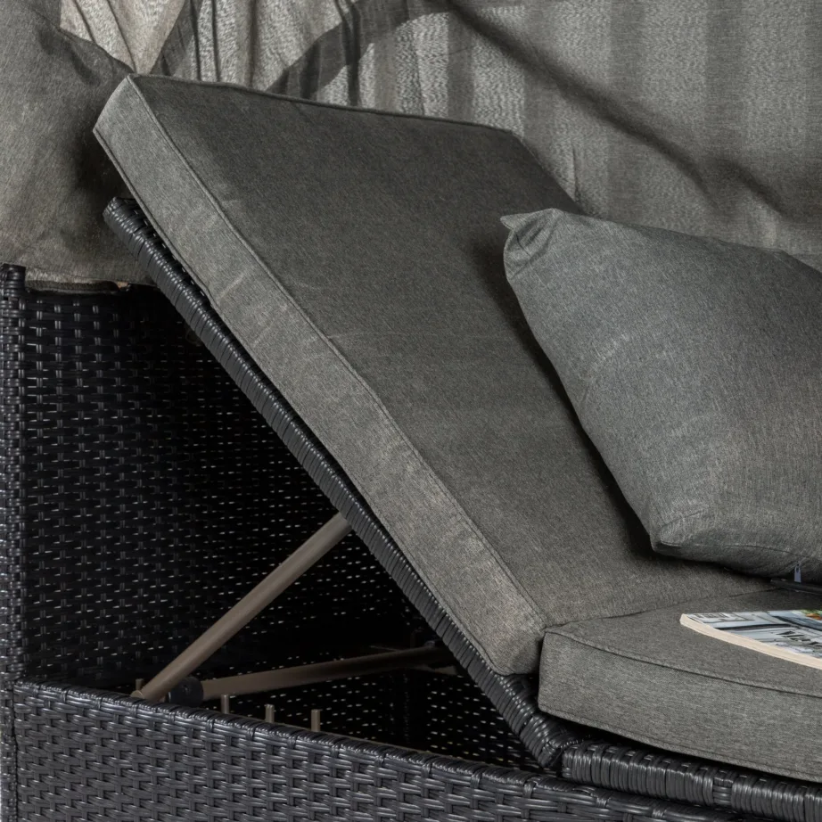 Rotangist lamamistool Nopy, must/hall, 2067-001 – 9