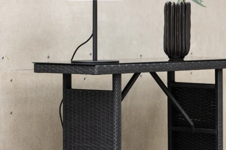 Rotangist lisalaud terrassile Padova, must, 120x40, 6988-100 6988-100