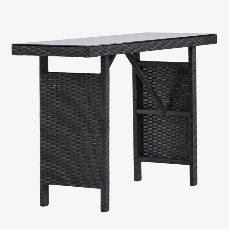 Rotangist lisalaud terrassile Padova, must, 120x40, 6988-100 6988-100