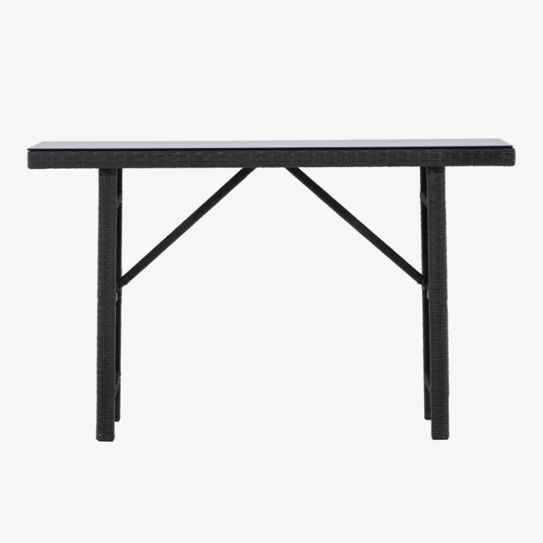 Rotangist lisalaud terrassile Padova, must, 120x40, 6988-100 6988-100