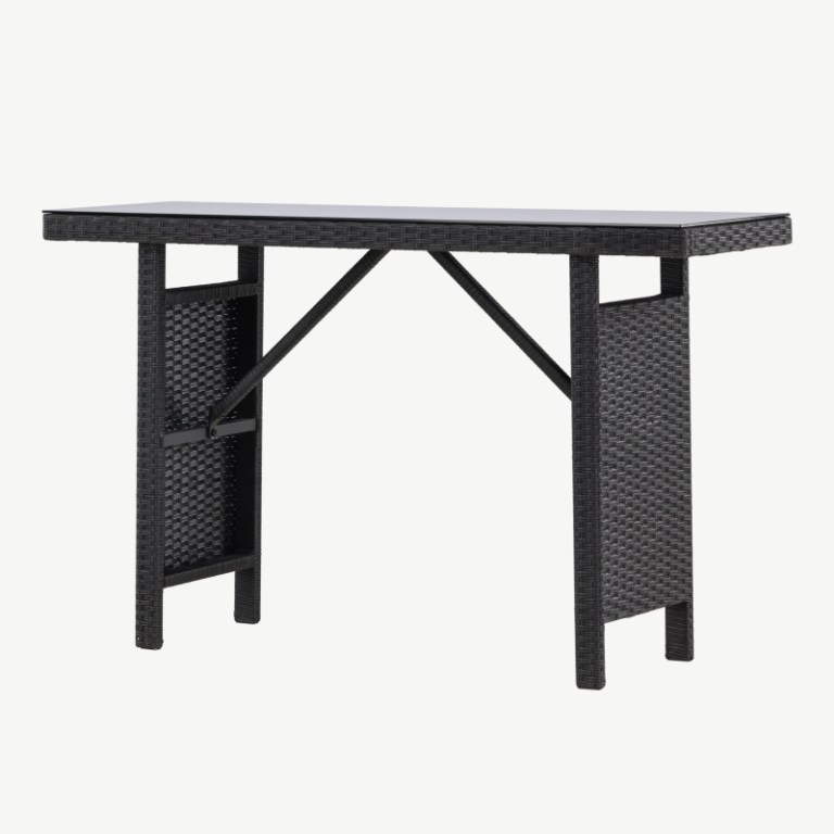 Rotangist lisalaud terrassile Padova, must, 120x40, 6988-100 6988-100