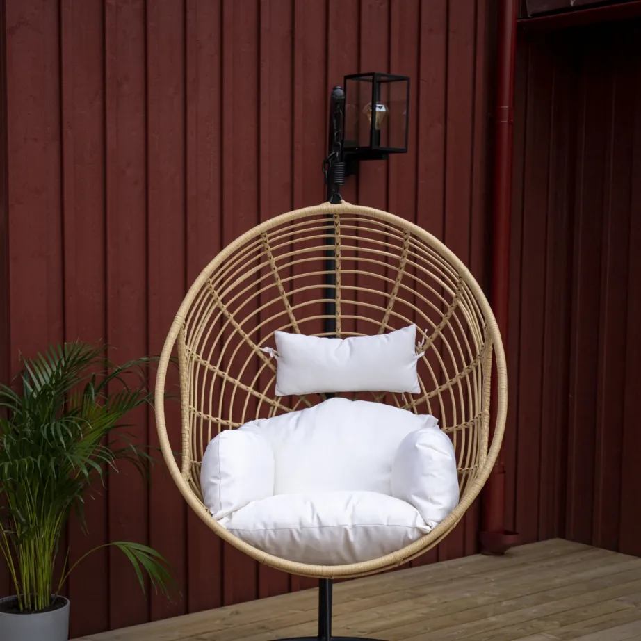 Rotangist ripp-tool terrassile Viga, must/naturaalne/valge, 9550-408 – 6