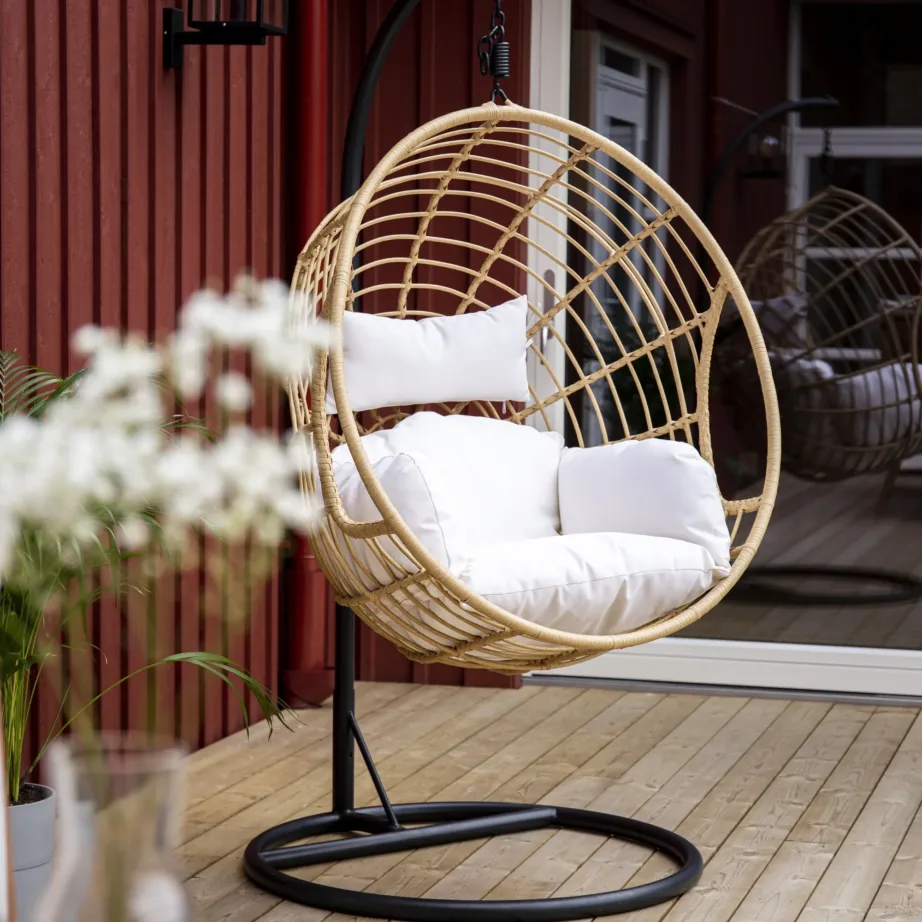 Rotangist ripp-tool terrassile Viga, must/naturaalne/valge, 9550-408 – 7