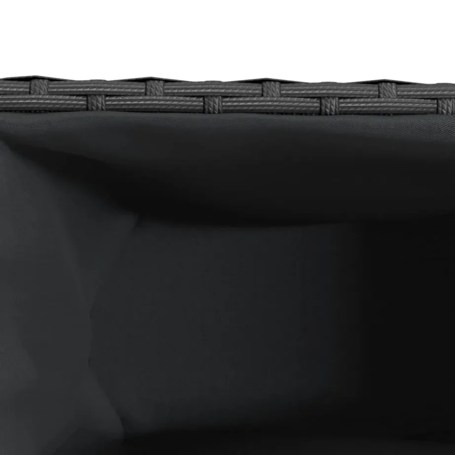 Polürotangist taimekast 3 riidest sisekotiga, must, 105 x 30 x 32 cm – 9