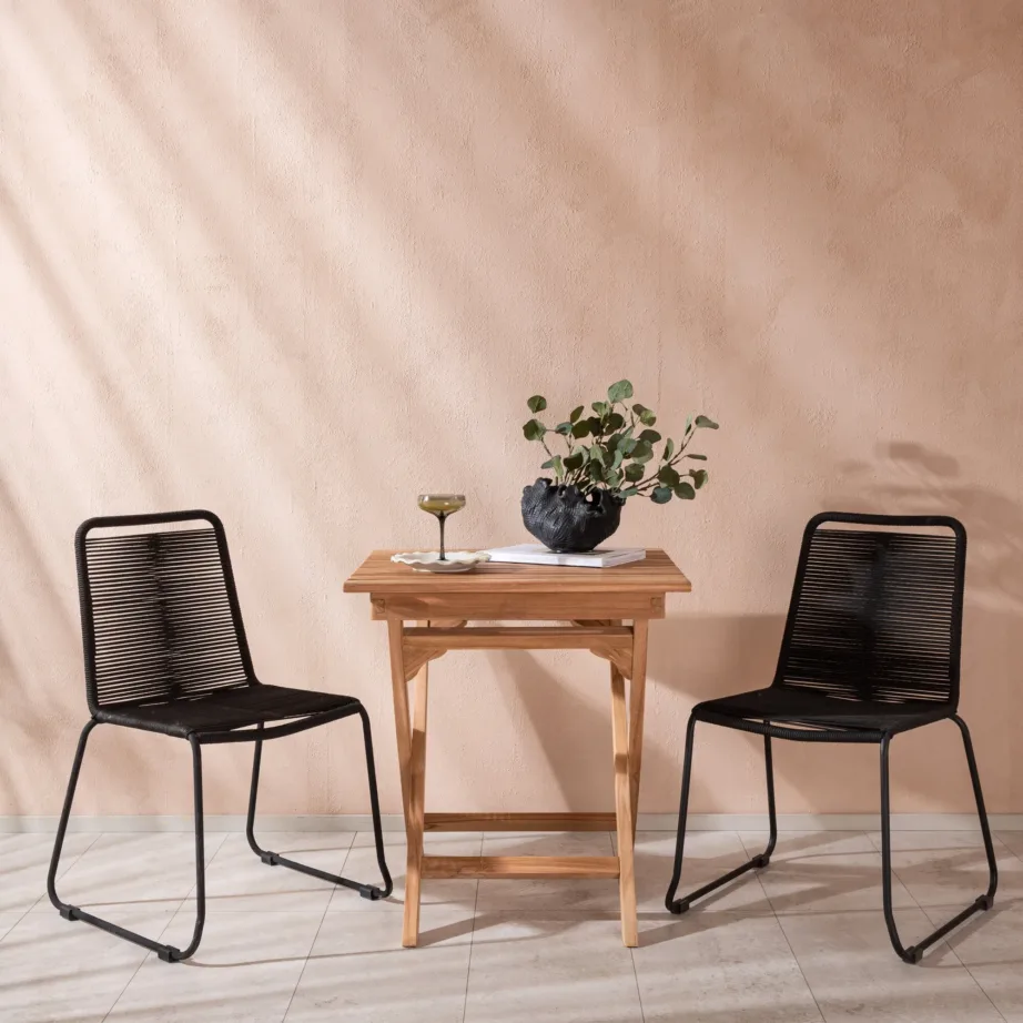 Tiigipuust ja köiest aia söögilaua komplekt Ghana, GR22780 – 6