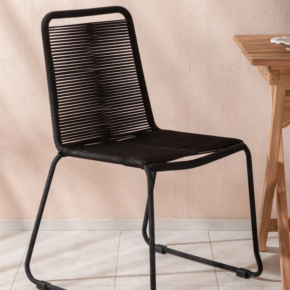 Tiigipuust ja köiest aia söögilaua komplekt Ghana, GR22780 – 8