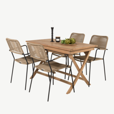 Tiigipuust aia söögilaua komplekt Kenya Lindos, GR22598 GR22598