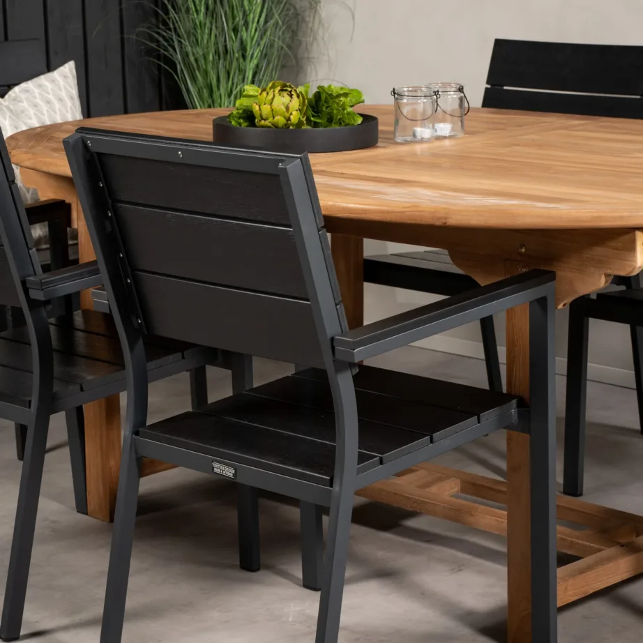 Tiigipuust aia söögilaua komplekt Kenya, 180/240×120, GR22614 – 7