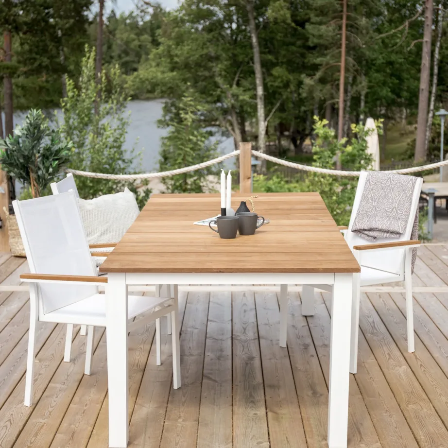 Tiigipuust aia söögilaud Mexico, naturaalne/valge, 210×100, 6182-400 – 12
