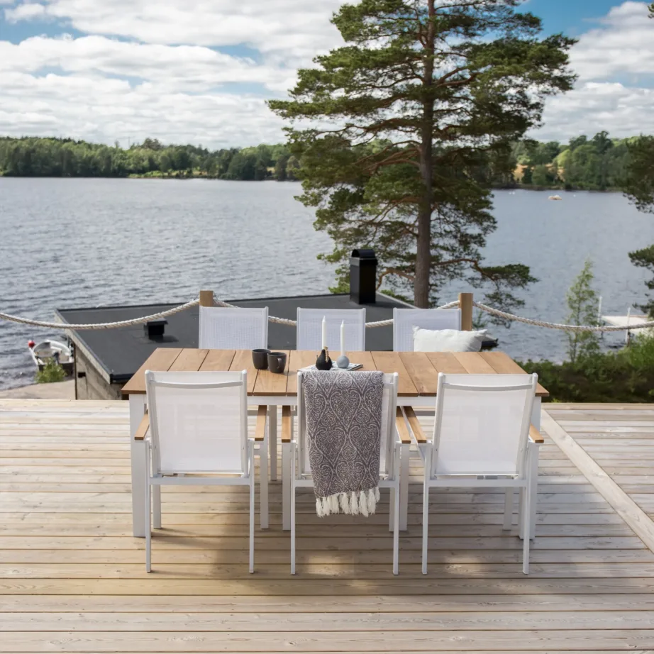 Tiigipuust aia söögilaud Mexico, naturaalne/valge, 210×100, 6182-400 – 14