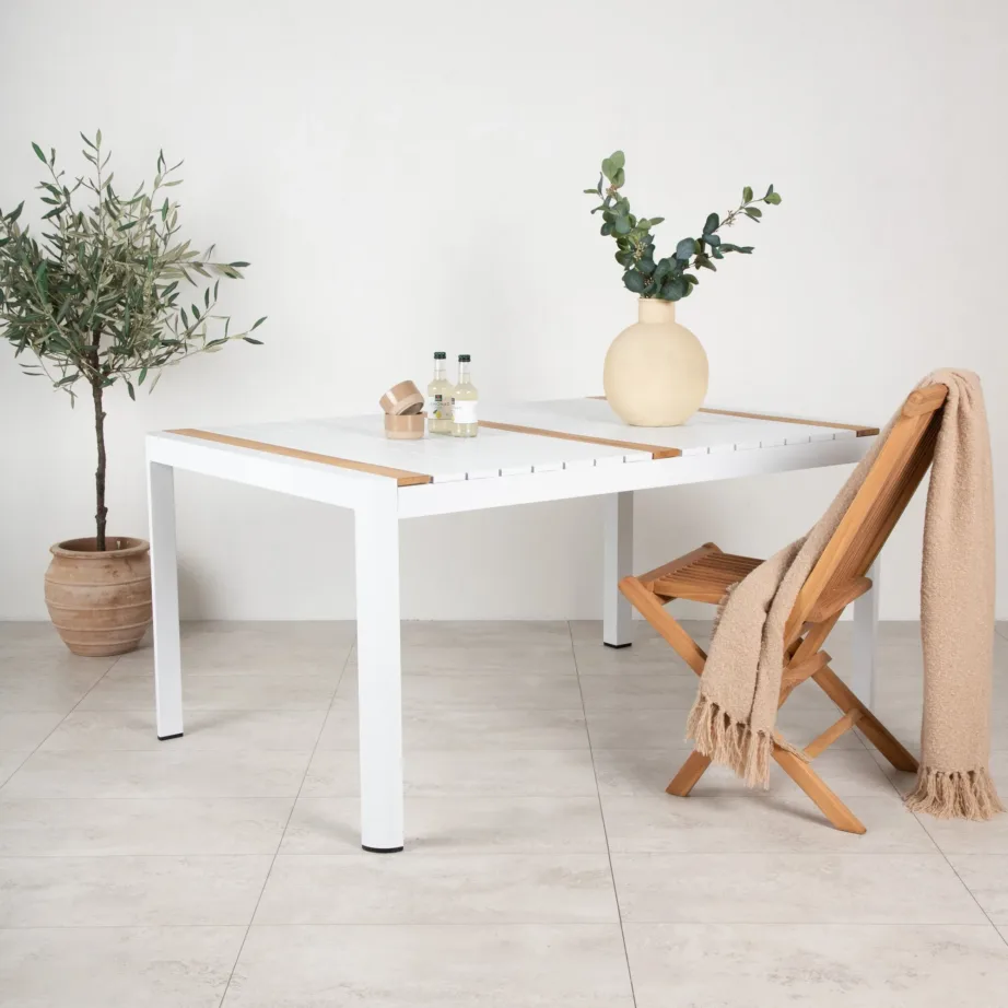 Tiigipuust aia söögilaud Togo, valge, 150×100, 2103-400 – 6