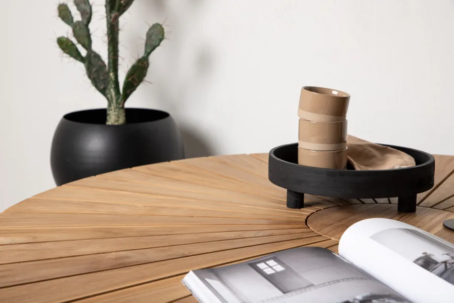 Tiigipuust ümmargune aia söögilaud Mexico must/natuurale, ø140, 6061-520 – 8