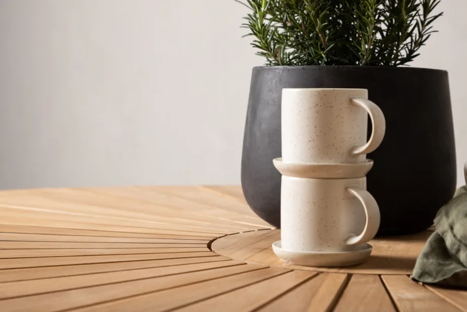 Tiigipuust ümmargune aia söögilaud Mexico, naturaalne/valge, ø140, 6161-400 – 8