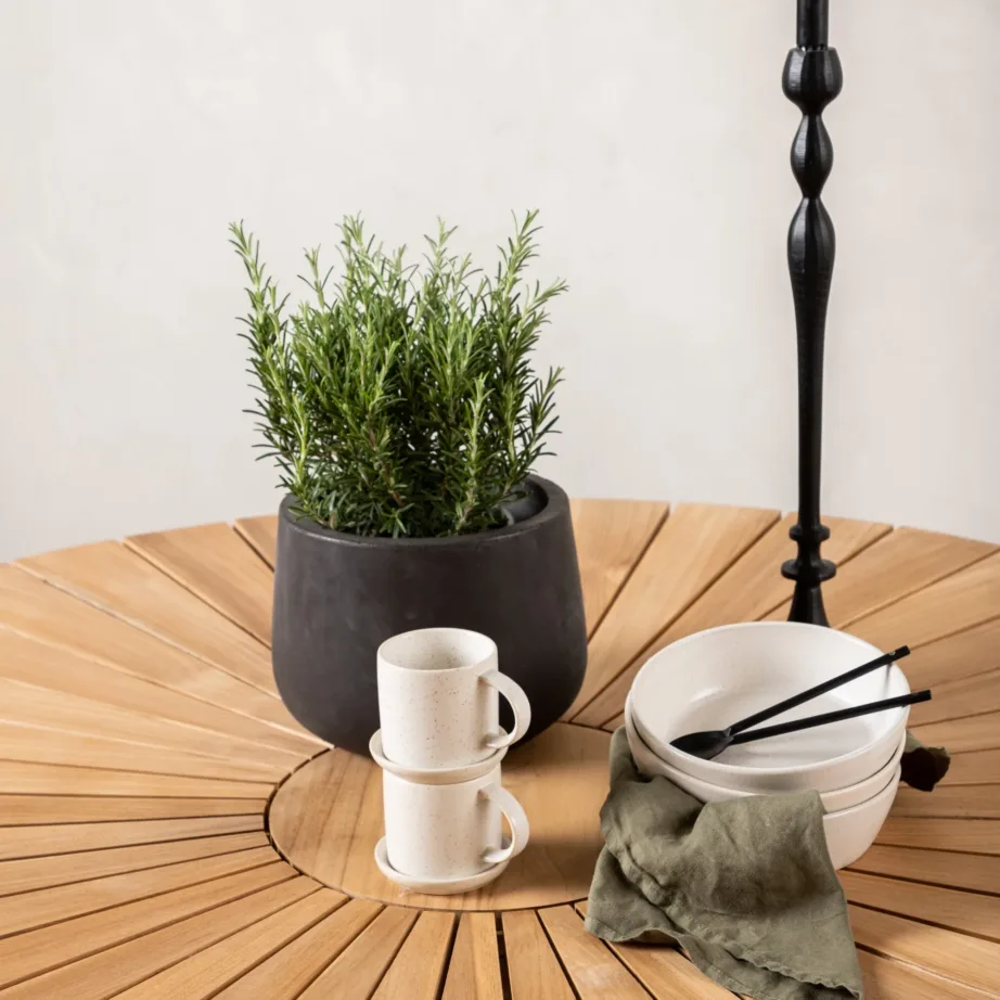 Tiigipuust ümmargune aia söögilaud Mexico, naturaalne/valge, ø140, 6161-400 – 10