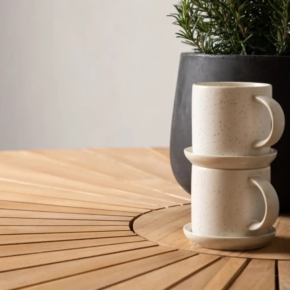 Tiigipuust ümmargune aia söögilaud Mexico, naturaalne/valge, ø140, 6161-400 – 11