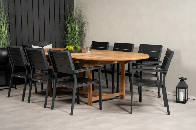 Tiigipuust aia söögilaua komplekt Kenya, 180/240x120, GR22615 GR22615