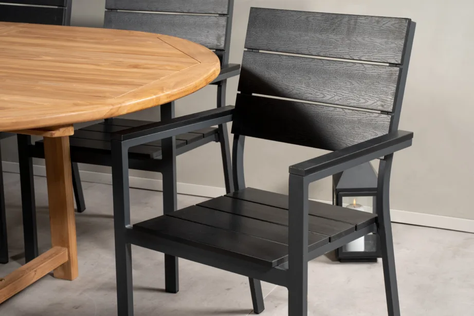 Tiigipuust aia söögilaua komplekt Kenya, 180/240×120, GR22615 – 9