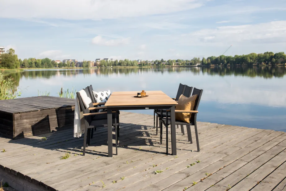 Tiigipuust pikendatav aia söögilaud Mexico, must/naturaalne, 6081-520 – 6