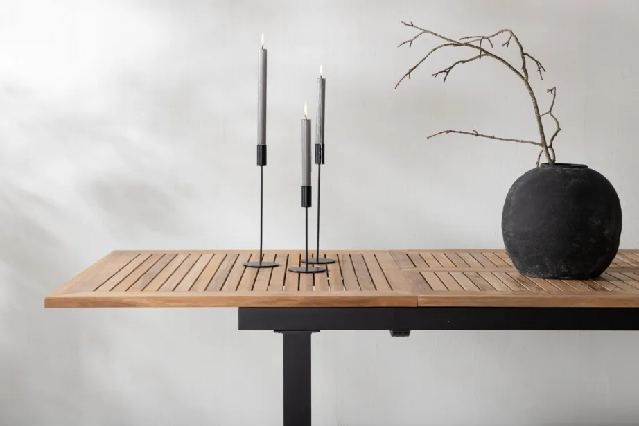 Tiigipuust pikendatav aia söögilaud Panama, must/naturaalne, 6023-520 – 7