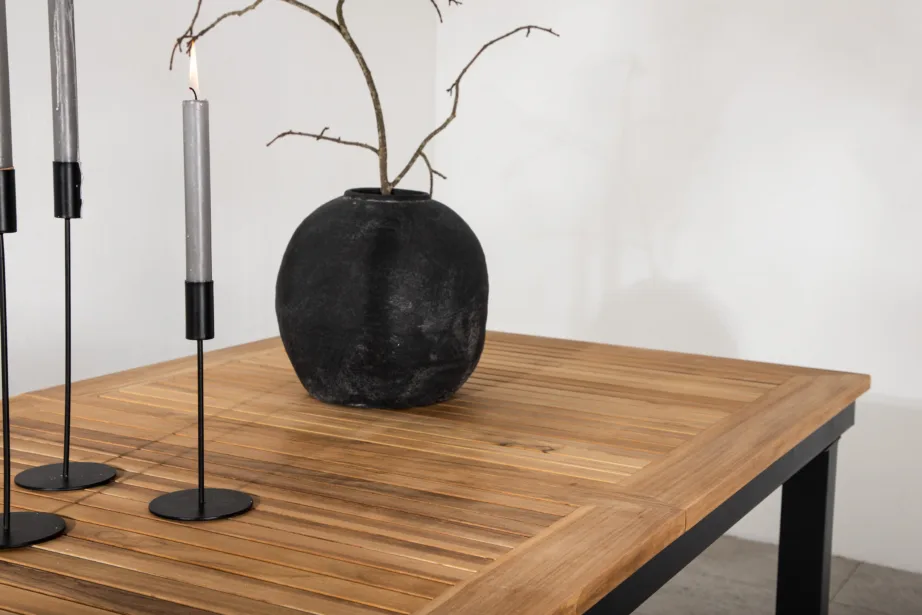 Tiigipuust pikendatav aia söögilaud Panama, must/naturaalne, 6023-520 – 9