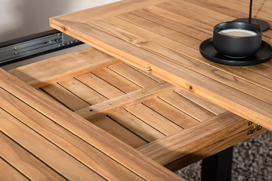 Tiigipuust pikendatav aia söögilaud Panama, must/natuurale, 6020-520 – 10