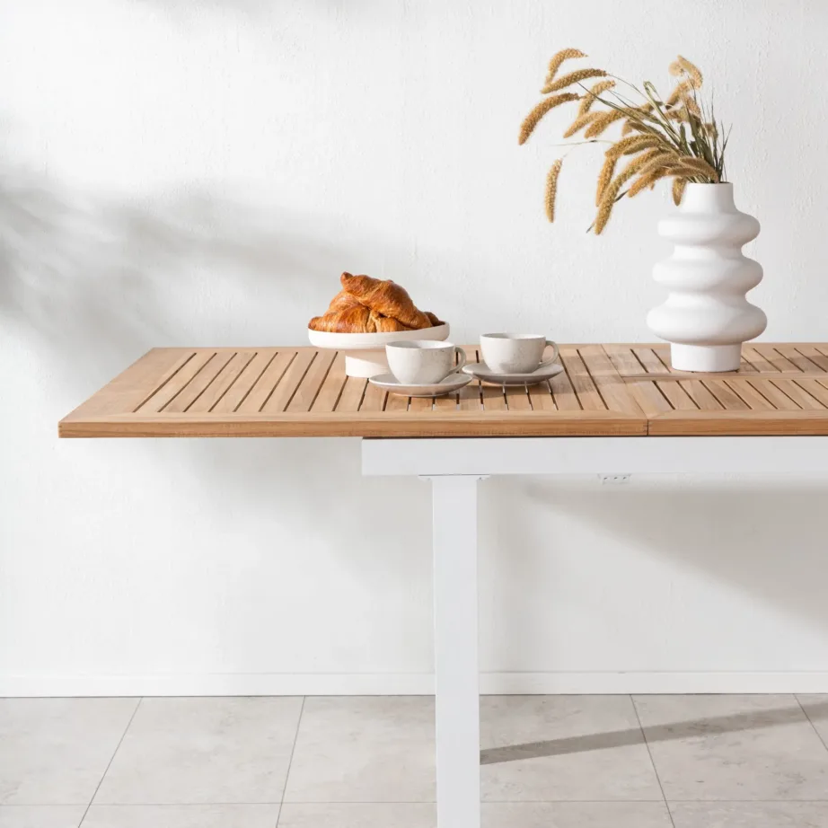 Tiigipuust pikendatav aia söögilaud Panama, naturaalne/valge, 9297-400 – 7