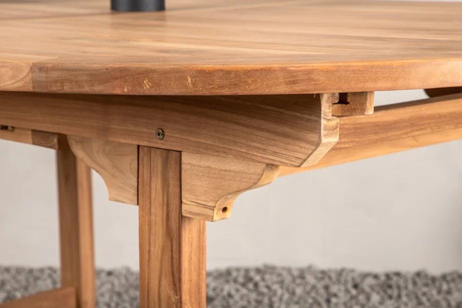 Tiigipuust pikendatav ovaalne aia söögilaud Kenya, naturaalne, 180/240x120x75, 9525-244 – 10