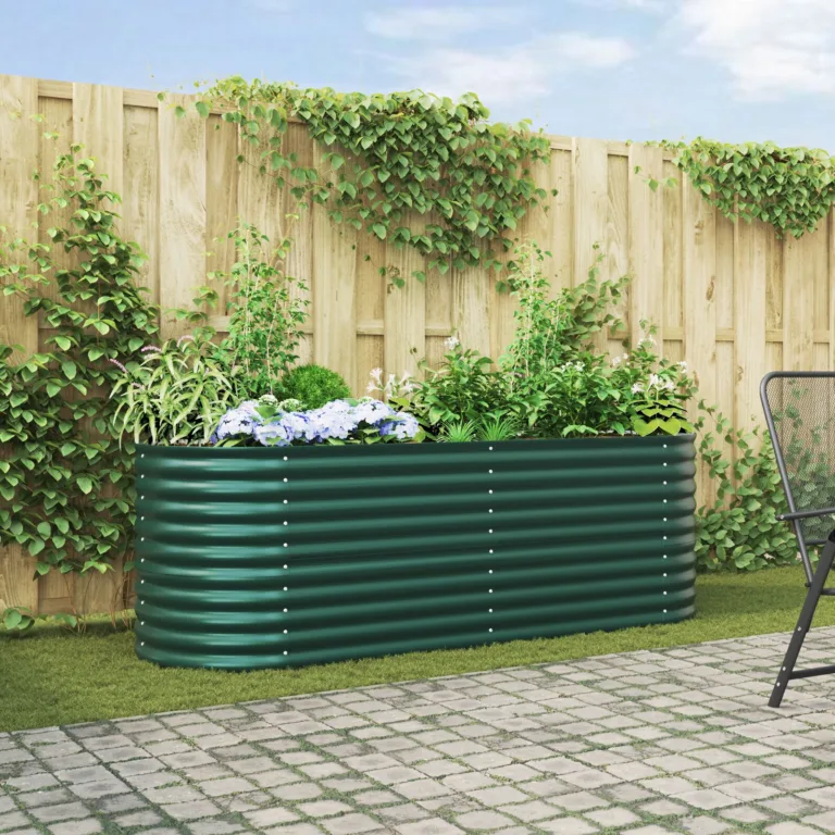 Tõstetud Aiapeenrad Roheline 240x80x81 cm Galvaniseeritud Teras