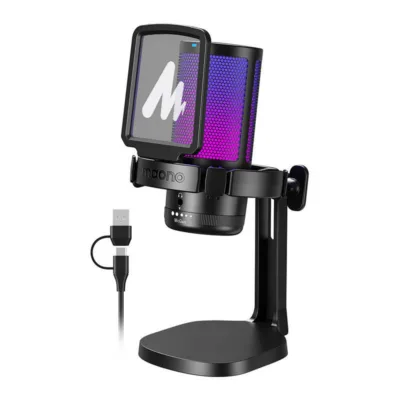 USB mängurimikrofon Maono DGM20 LED-taustvalgustusega, kardioid, must