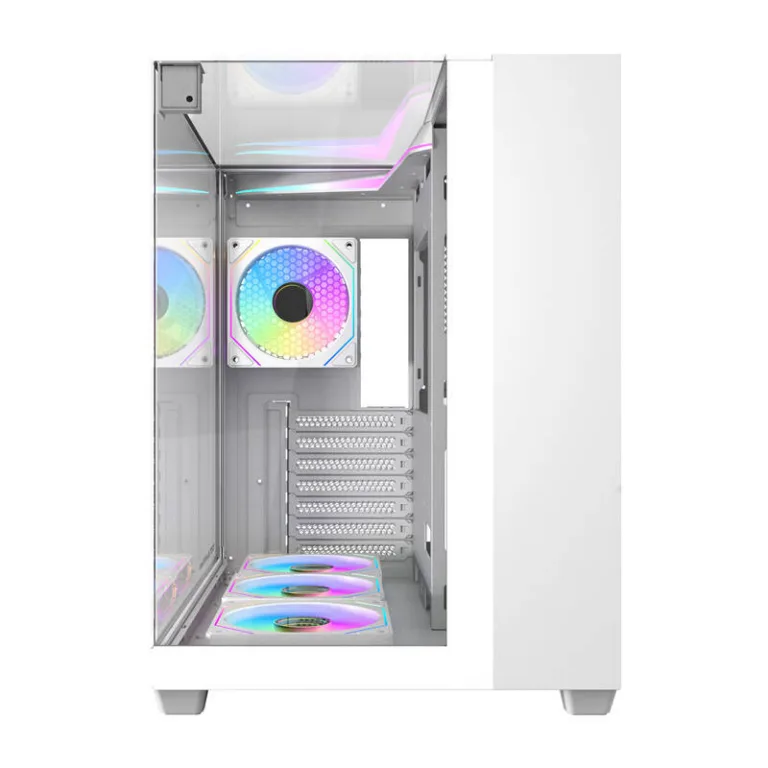 Valge ATX arvutikorpus Darkflash TH285, 4 RGB ventilaatoriga
