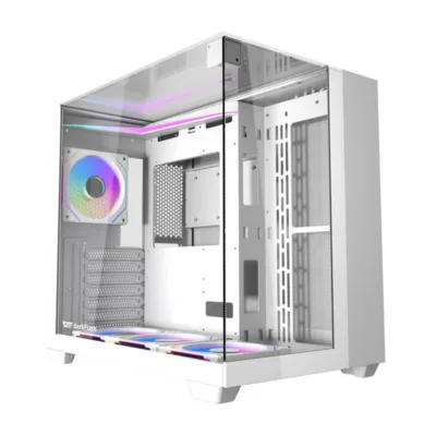 Valge ATX arvutikorpus Darkflash TH285, 4 RGB ventilaatoriga