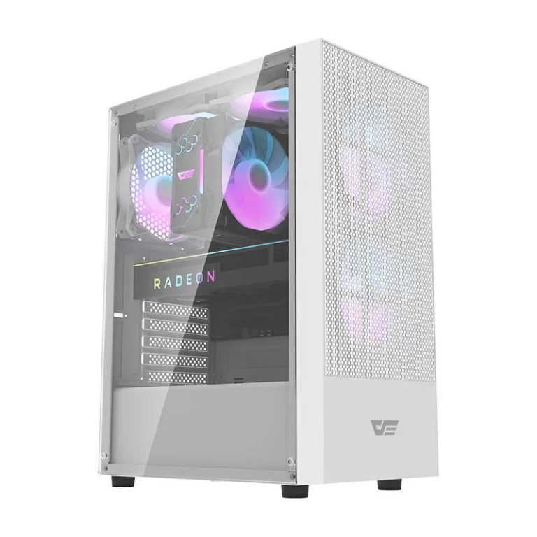 Valge arvutikorpus Darkflash A290, 3 ARGB ventilaatorit ja klaaspaneel