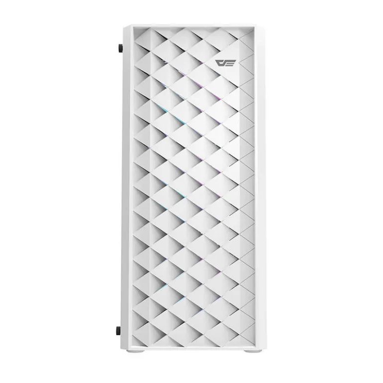 Valge arvutikorpus Darkflash DK351, 4 RGB ventilaatorit, karastatud klaas