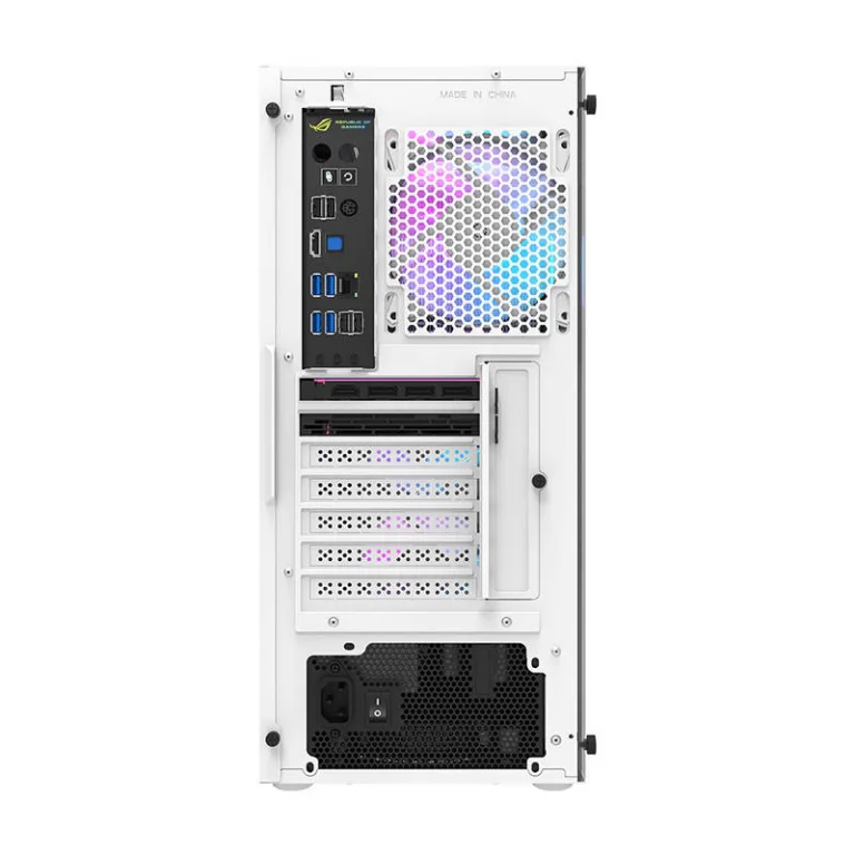 Valge arvutikorpus Darkflash DK351, 4 RGB ventilaatorit, karastatud klaas