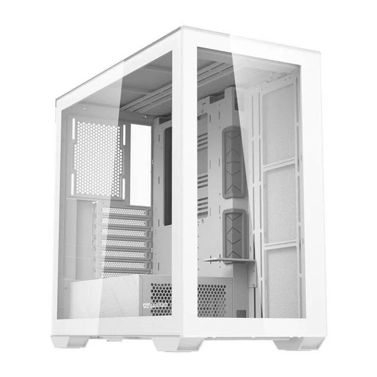 Valge arvutikorpus Darkflash DLX4000 karastatud klaasiga (Midi Tower, E-ATX, USB-C)