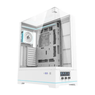Valge arvutikorpus Darkflash DY450L PRO, ARGB, USB-C, 1 ventilaator