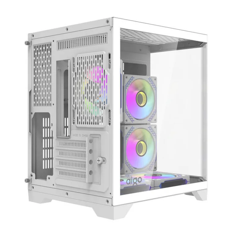 Valge arvutikorpus Darkflash FT350, 5 aRGB ventilaatorit, Mini Tower