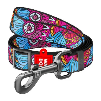 Värviline koera jalutusrihm Waudog Summer, nailon, 20 mm, reguleeritav 152–183 cm