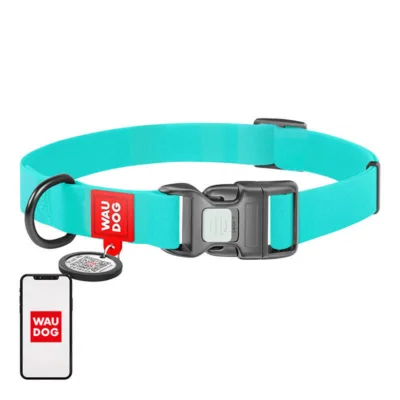 Veekindel helendav koerakaelarihm WAUDOG QR-passiga, 40 mm (46–70 cm)