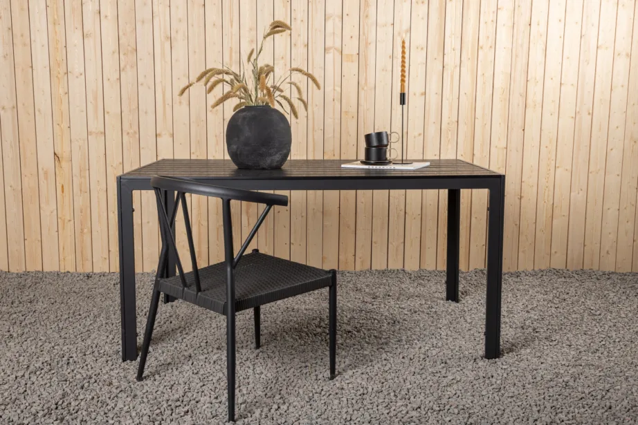 Alumiiniumist kandiline aia söögilaud Break, must, 150×90, 1025-408 – 6