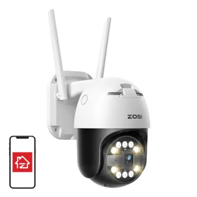 WiFi välisvalvekaamera ZOSI C296, 5MP, pöörlev, IP66, 32GB microSD
