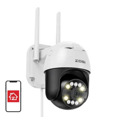 WiFi välivalvekaamera ZOSI C296 8MP, Pan Tilt, IP66, 32GB microSD