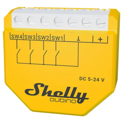 Z-Wave stseenikontroller Shelly Qubino Wave i4 DC (4 sisendit, 5–24 V)
