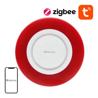 Zigbee nutisireen Heiman HS2WD Tuya – juhtmevaba alarmisireen akuvaruga (95 dB)