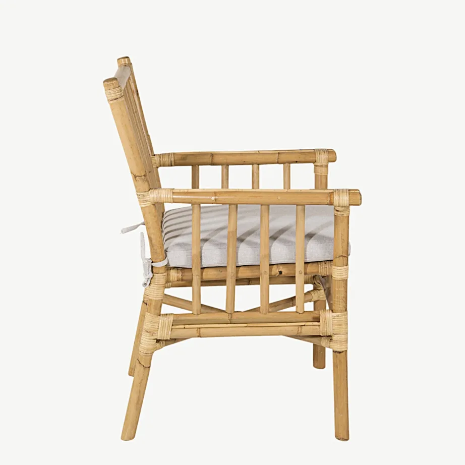 Cane sarja bambusest söögitool helehalli padjaga, 1214-6010 – 3