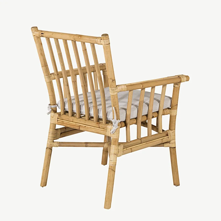 Cane sarja bambusest söögitool helehalli padjaga, 1214-6010 – 4