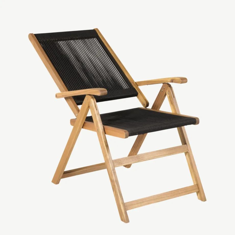 Little John kokkuklapitav söögitool (akaatsiapuit, must polüesterköis), 1231-076 – 3