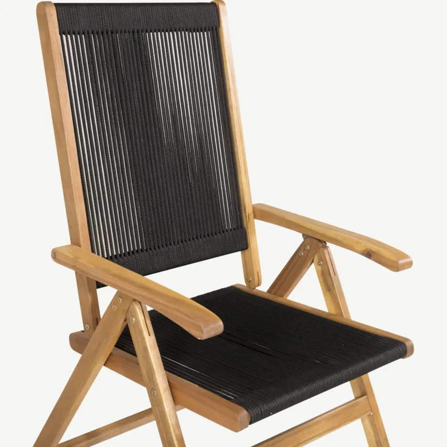 Little John kokkuklapitav söögitool (akaatsiapuit, must polüesterköis), 1231-076 – 6