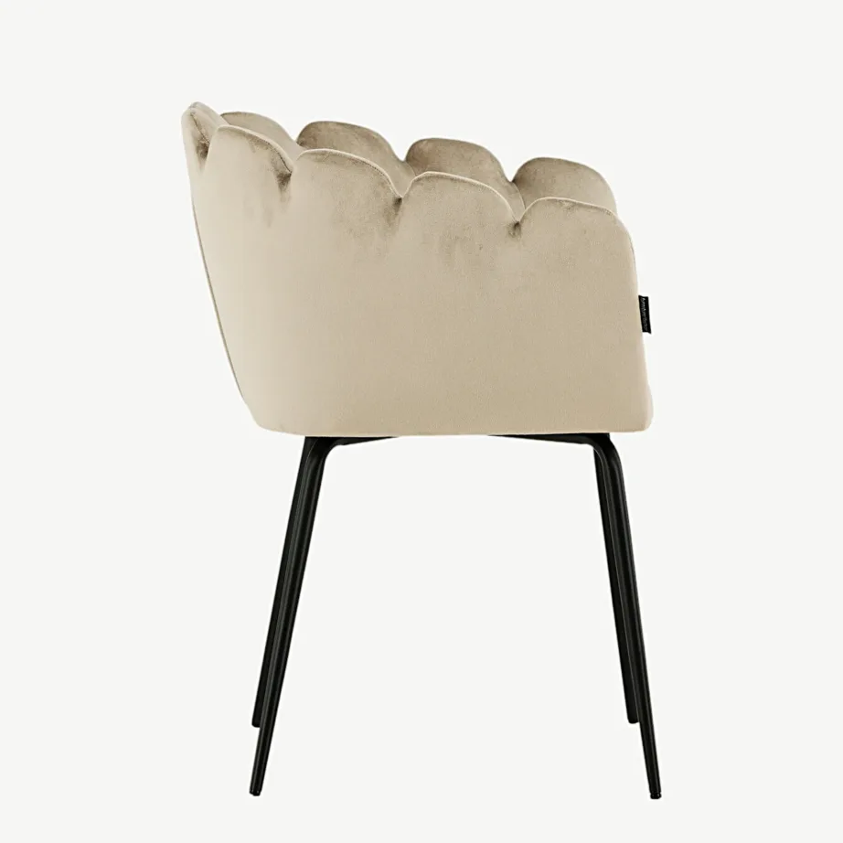 Beežist velvetkangast söögitool mustade terasjalgadega Limhamn, 15001-880 – 2